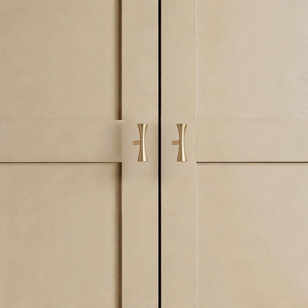 Grace Greige 2 Door Wardrobe with Gold Handles