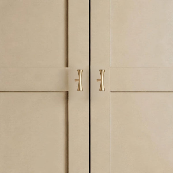 Grace Greige 2 Door Wardrobe with Gold Handles