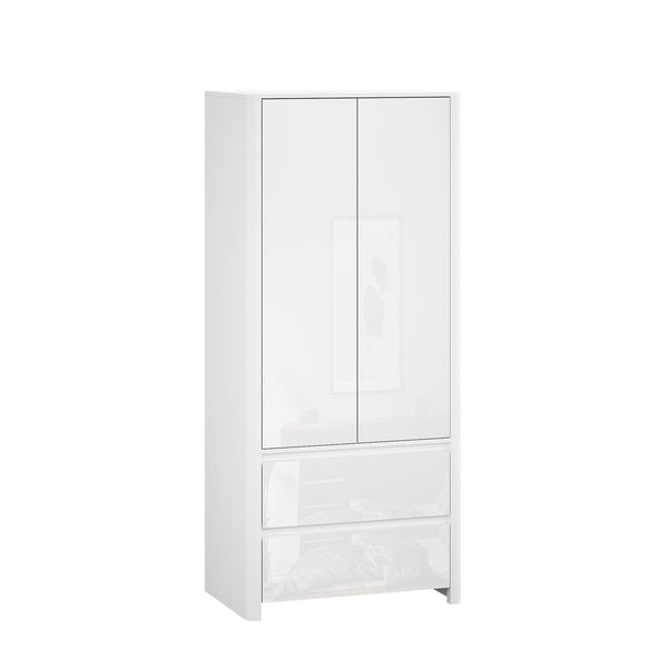 Ardenza White High Gloss 2 Drawer Wardrobe