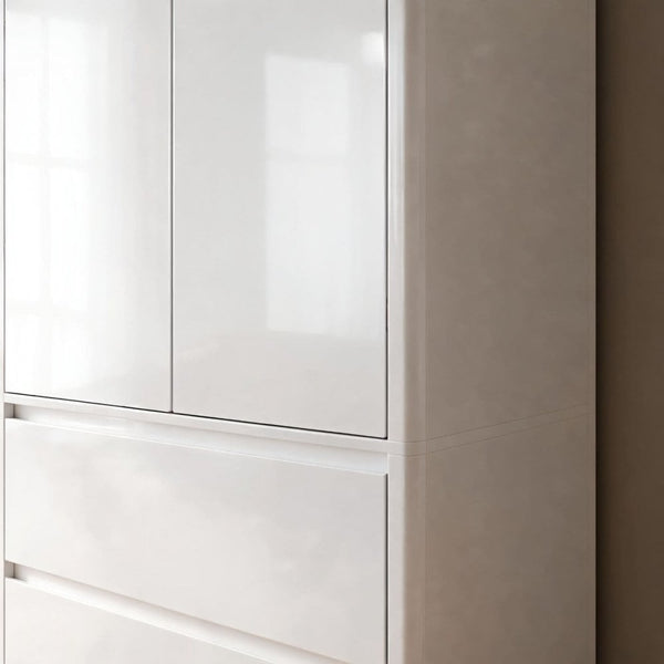 Ardenza White High Gloss 2 Drawer Wardrobe
