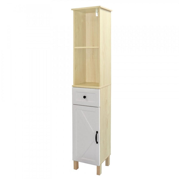 Elmhurst Tall Boy Cabinet White & Oak