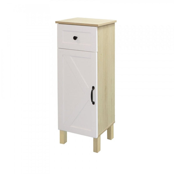 Elmhurst 1 Door 1 Drawer Cabinet White & Oak