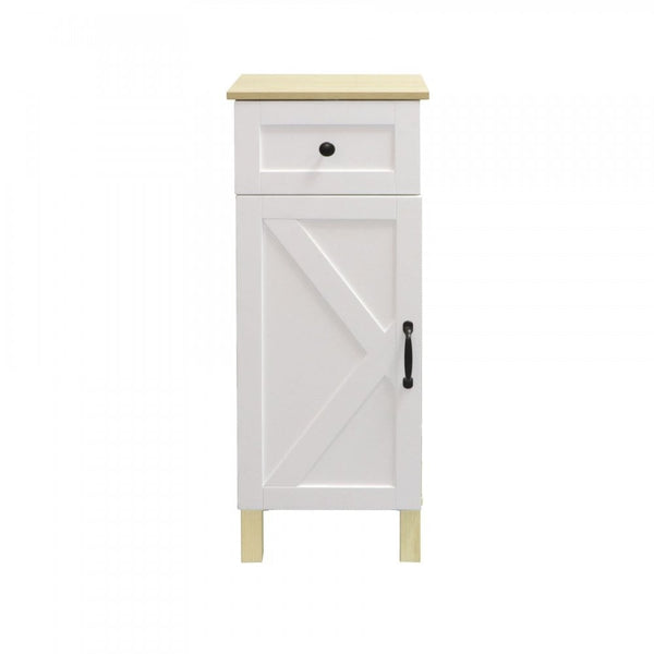 Elmhurst 1 Door 1 Drawer Cabinet White & Oak