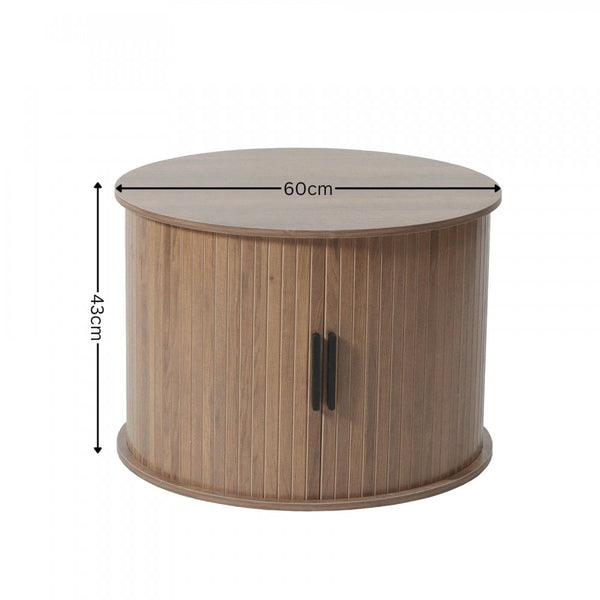 Grova Round Coffee Table with Tambour Doors