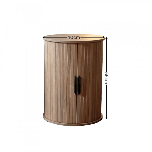 Grova Tall Side Table with Tambour Doors