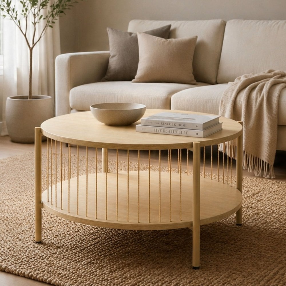 Tuxford Rope Framed Wooden Coffee Table