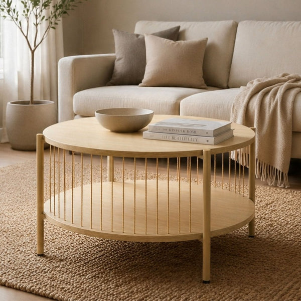 Tuxford Rope Framed Wooden Coffee Table