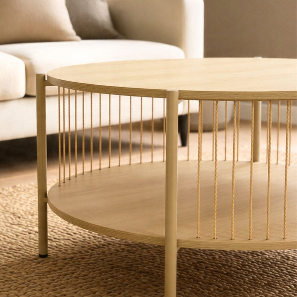 Tuxford Rope Framed Wooden Coffee Table
