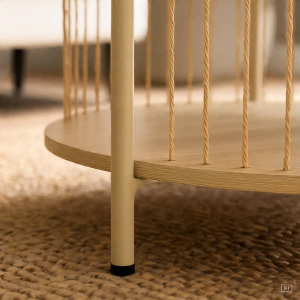 Tuxford Rope Framed Wooden Coffee Table