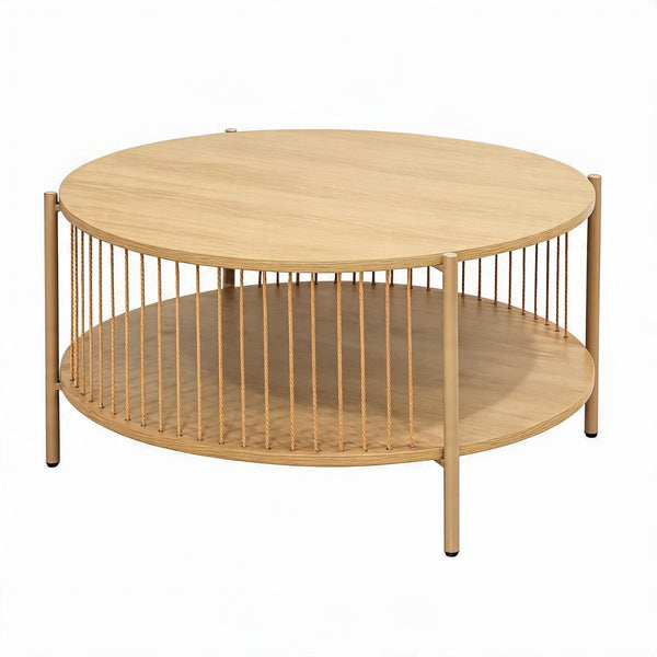 Tuxford Rope Framed Wooden Coffee Table