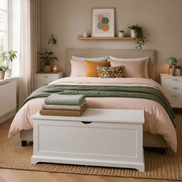 Bromwell White Ottoman Storage Box