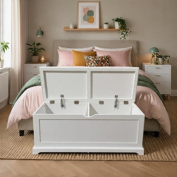 Bromwell White Ottoman Storage Box