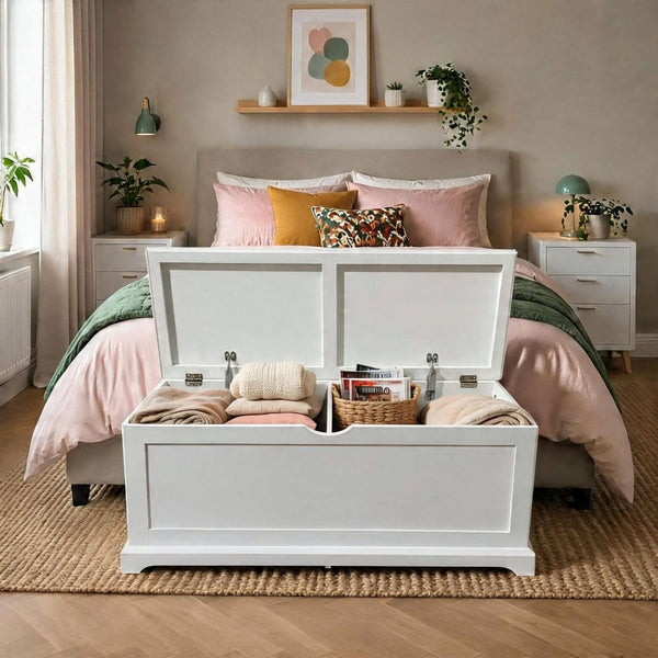 Bromwell White Ottoman Storage Box