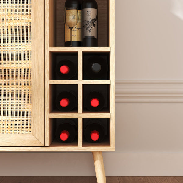 Astbury Wine Cabinet with Rattan Doors