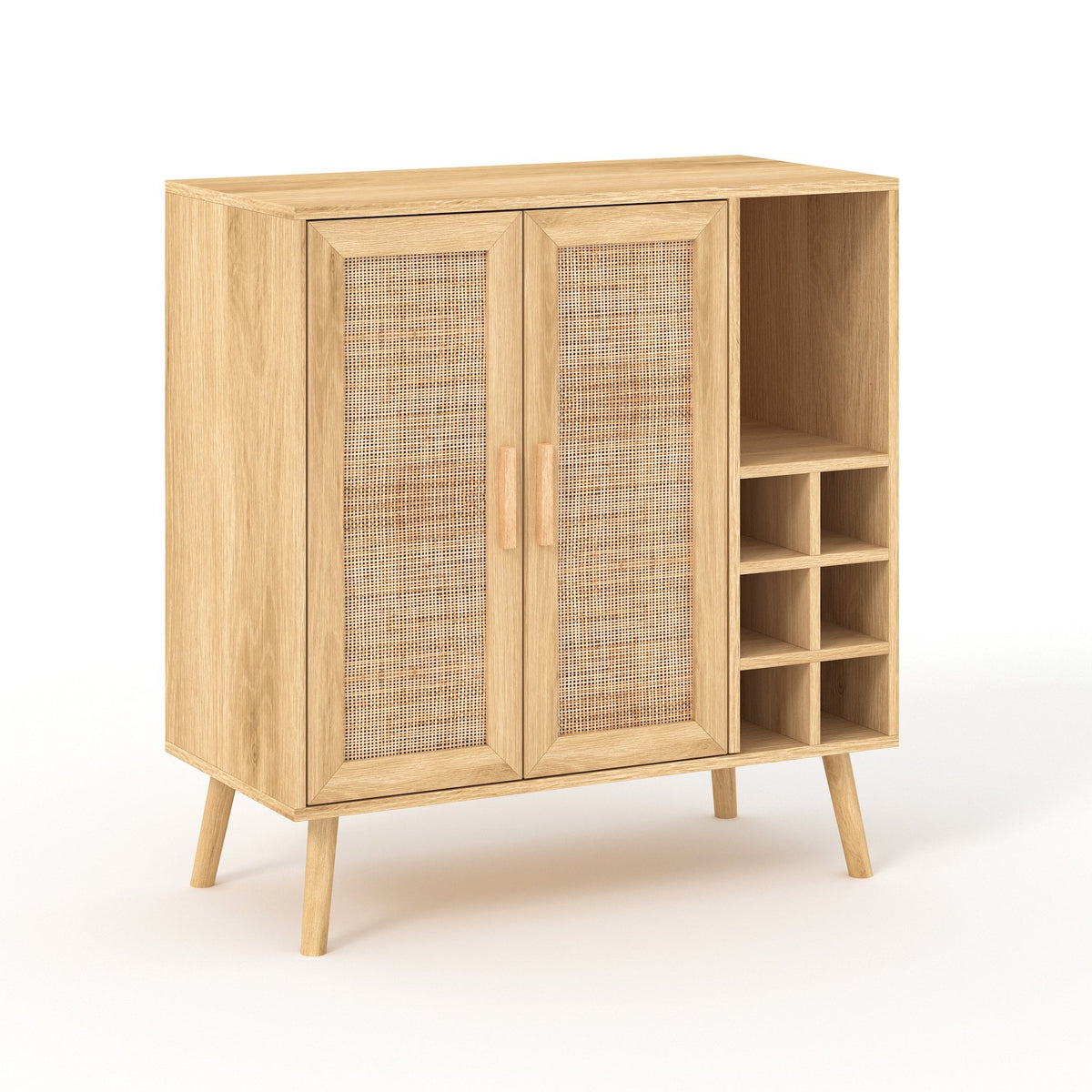 Astbury Wine Cabinet with Rattan Doors