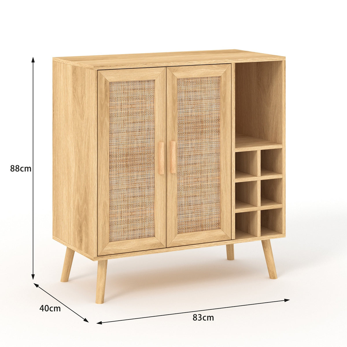 Astbury Wine Cabinet with Rattan Doors