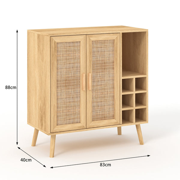Astbury Wine Cabinet with Rattan Doors