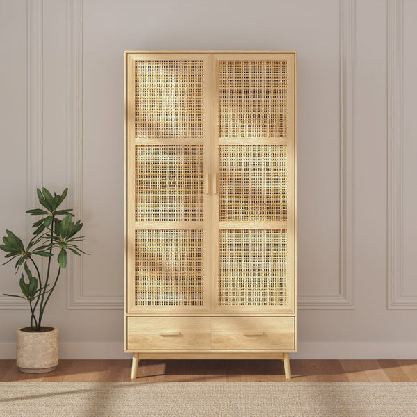 Astbury 2 Door Wardrobe with Rattan Doors