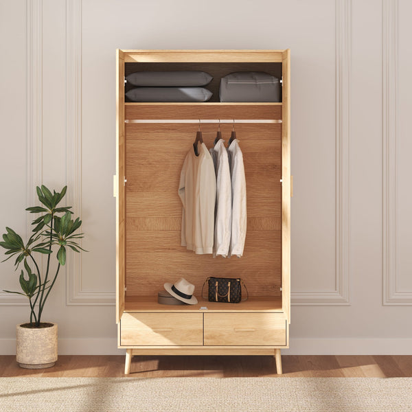 Astbury 2 Door Wardrobe with Rattan Doors