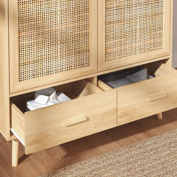 Astbury 2 Door Wardrobe with Rattan Doors