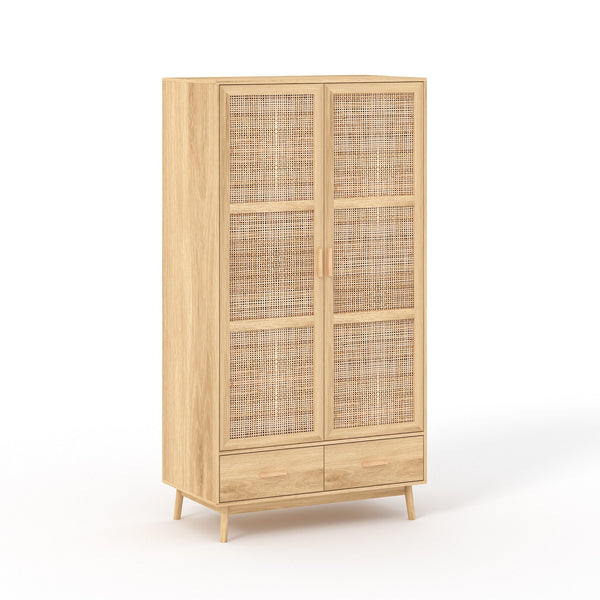 Astbury 2 Door Wardrobe with Rattan Doors
