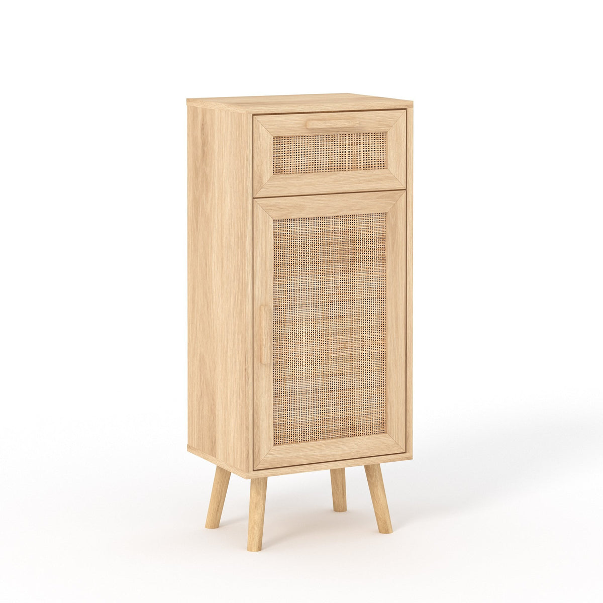 Astbury Narrow Cabinet with Rattan Doors