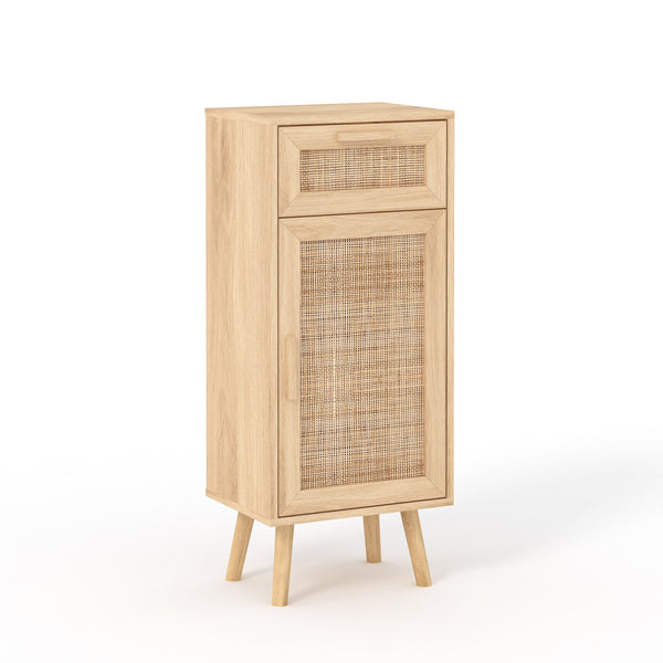Astbury Narrow Cabinet with Rattan Doors