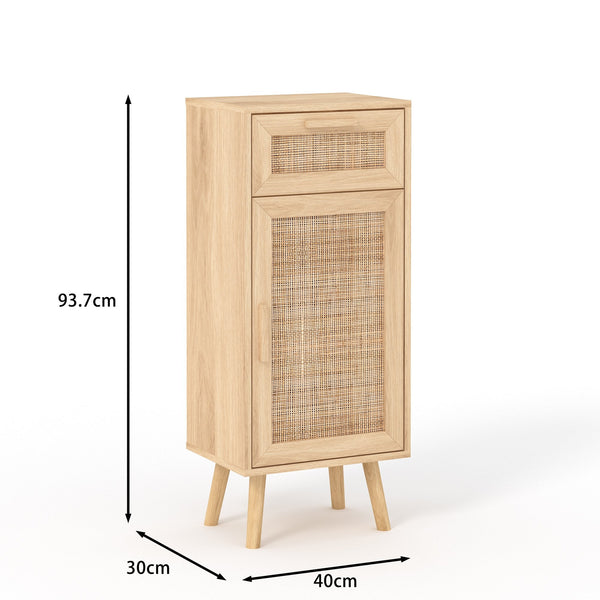 Astbury Narrow Cabinet with Rattan Doors