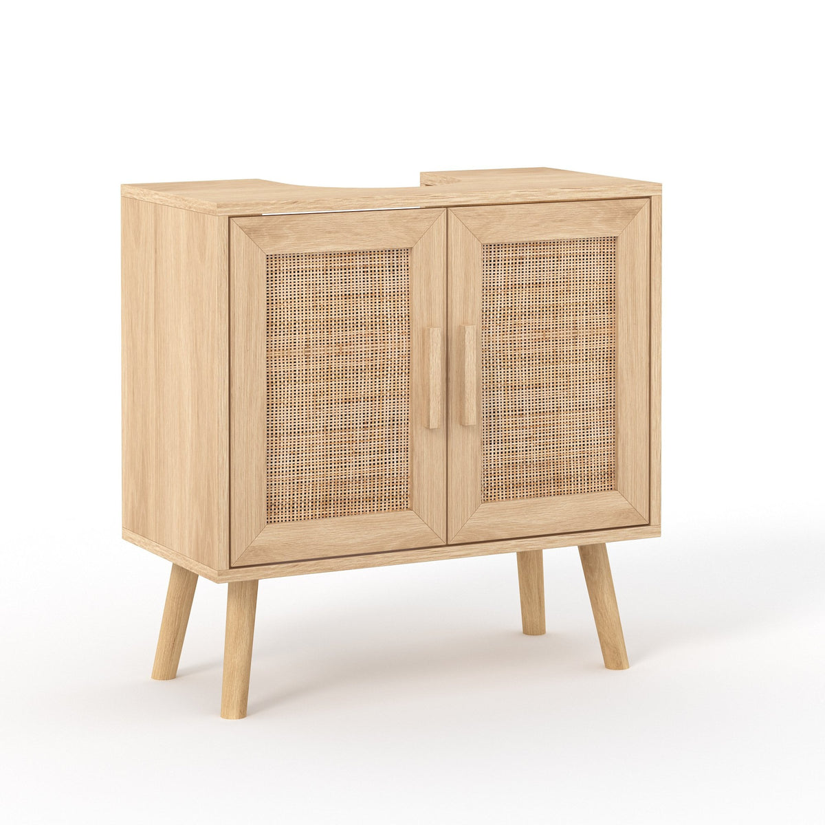 Astbury Underbasin Cabinet with Rattan Doors