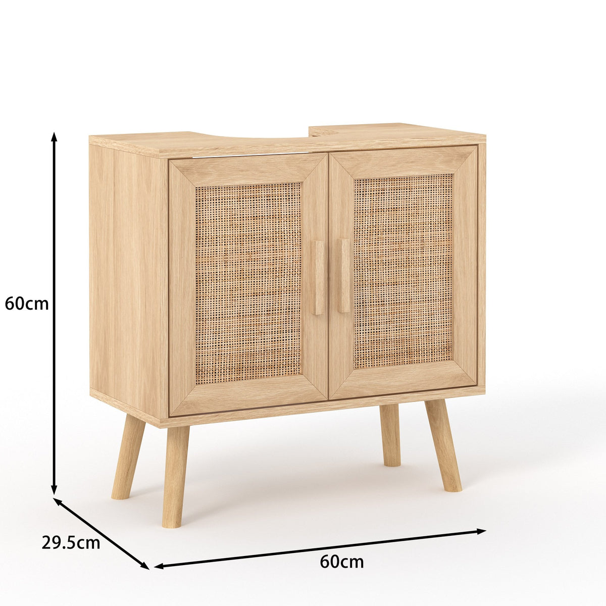 Astbury Underbasin Cabinet with Rattan Doors