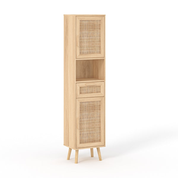 Astbury Tallboy Cabinet with Rattan Doors