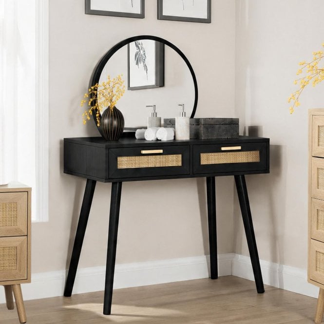 Astbury Dressing Table & Circular Mirror