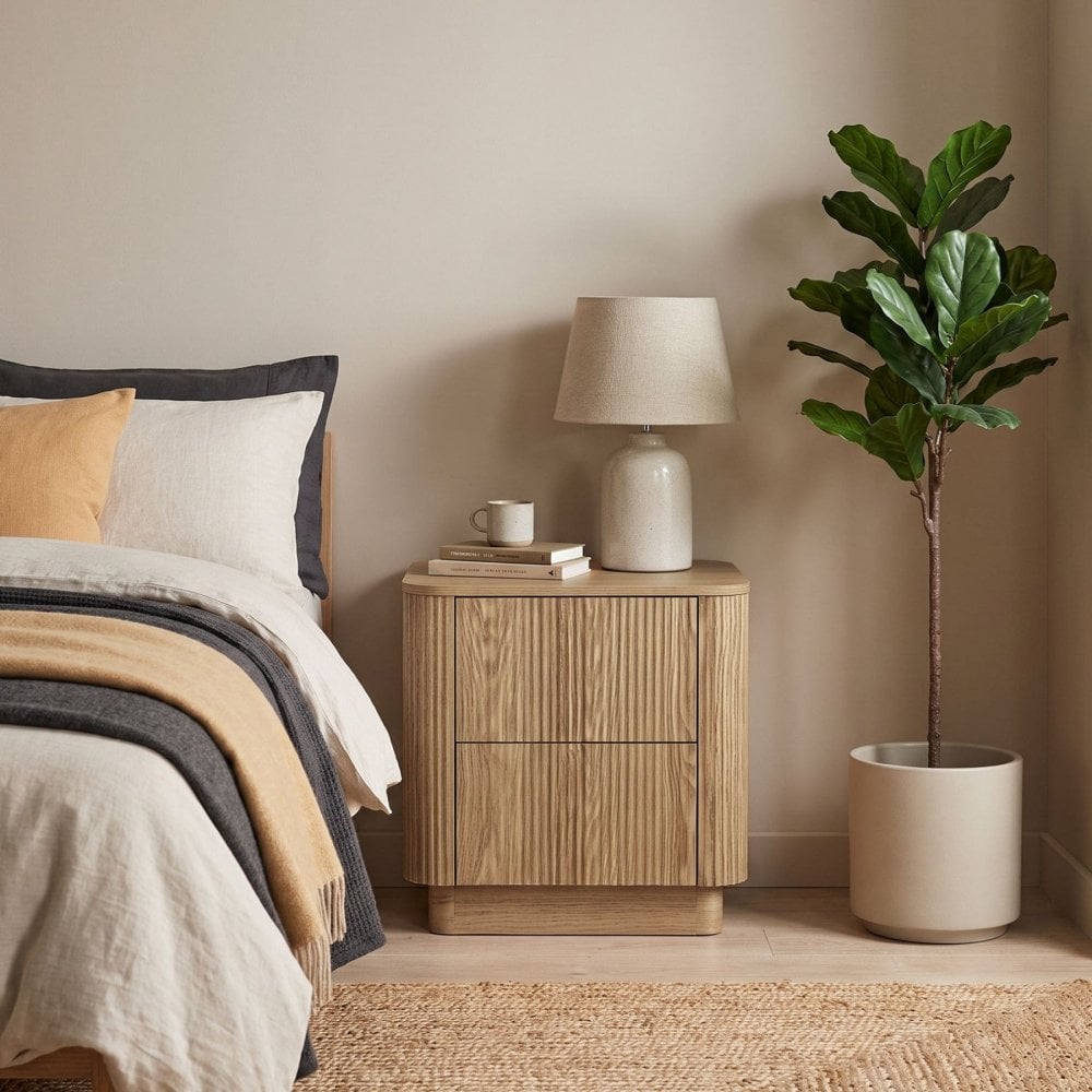 Winthorpe Oak Effect 2 Drawer Bedside