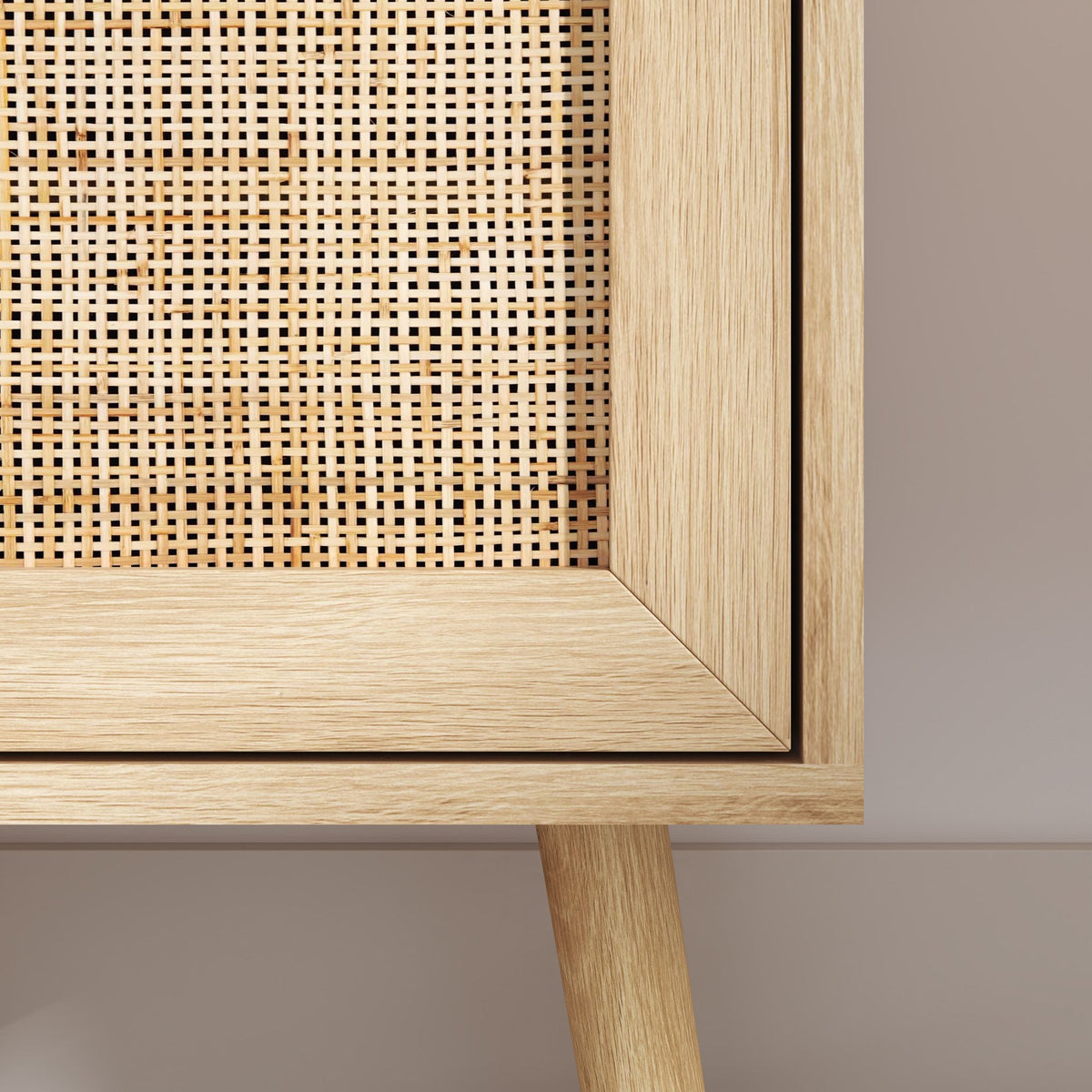 Astbury Narrow Cabinet with Rattan Doors