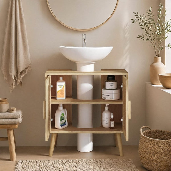 Astbury Underbasin Cabinet with Rattan Doors