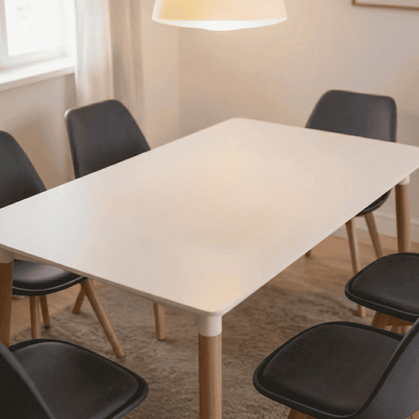 Braga 120cm White Dining Table & 6 Grey Chairs