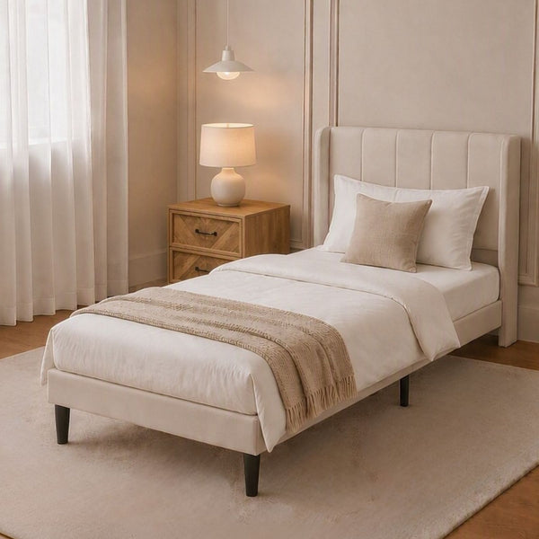 Langford Upholstered Wingback Bed Frame