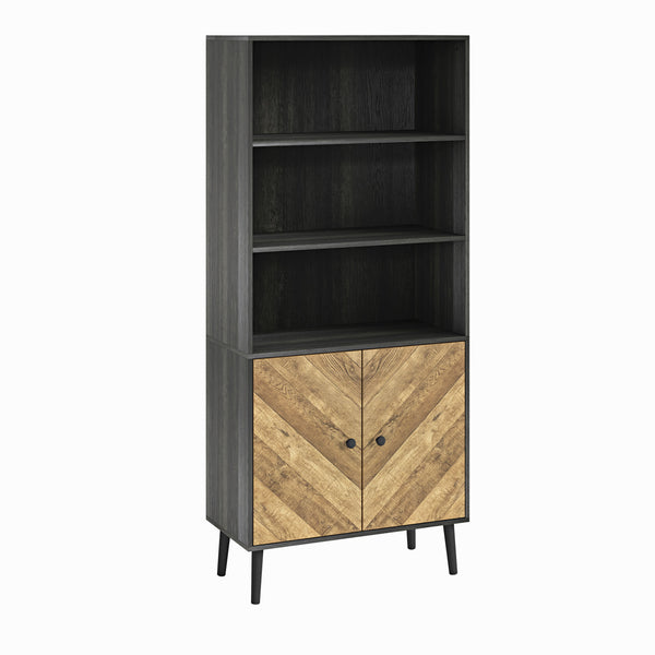 Dallas Herringbone 2 Door Tall Bookcase