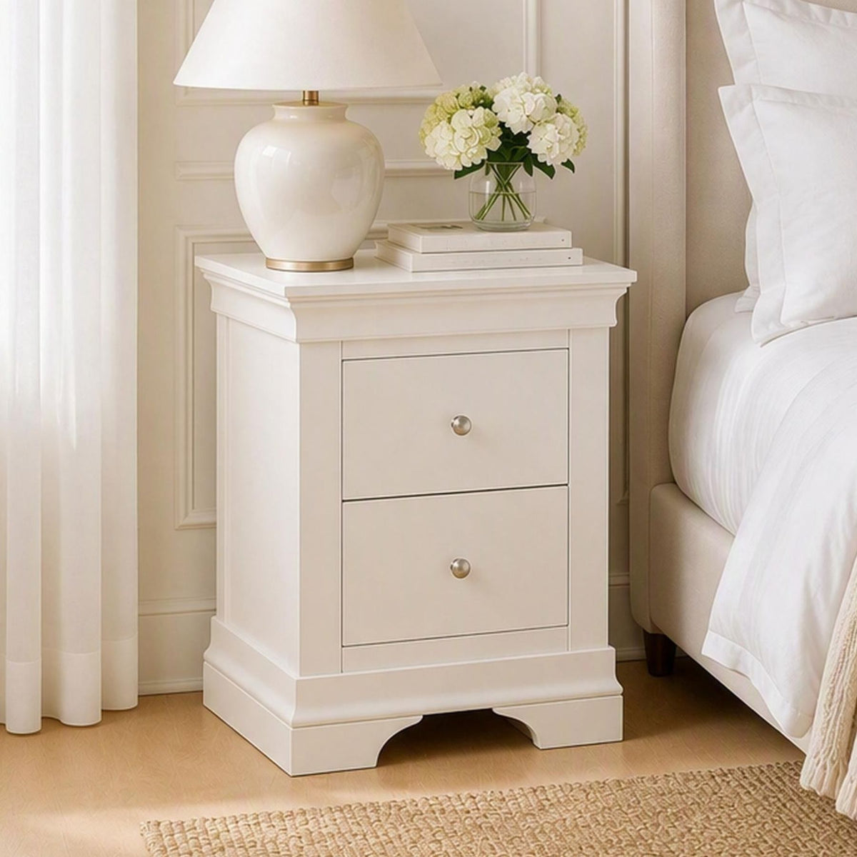 Chantilly 2 Drawer Bedside Table