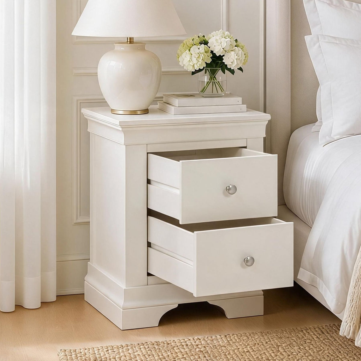 Chantilly 2 Drawer Bedside Table