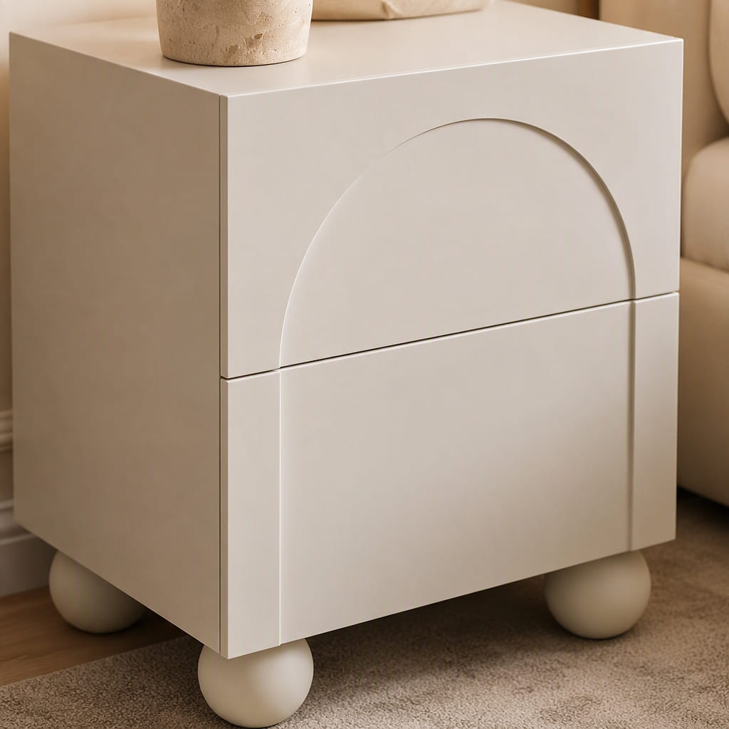 Elodie Beige 2 Drawer Bedside