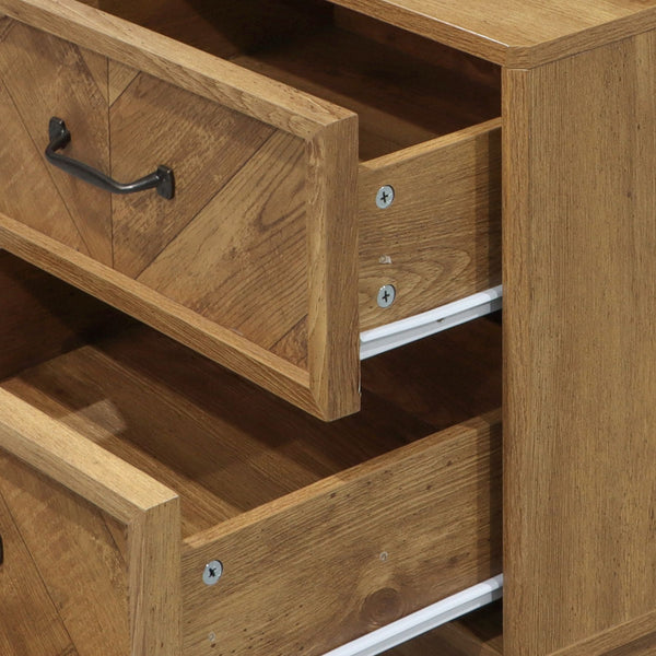 Harrington Herringbone 2 Drawer Bedside