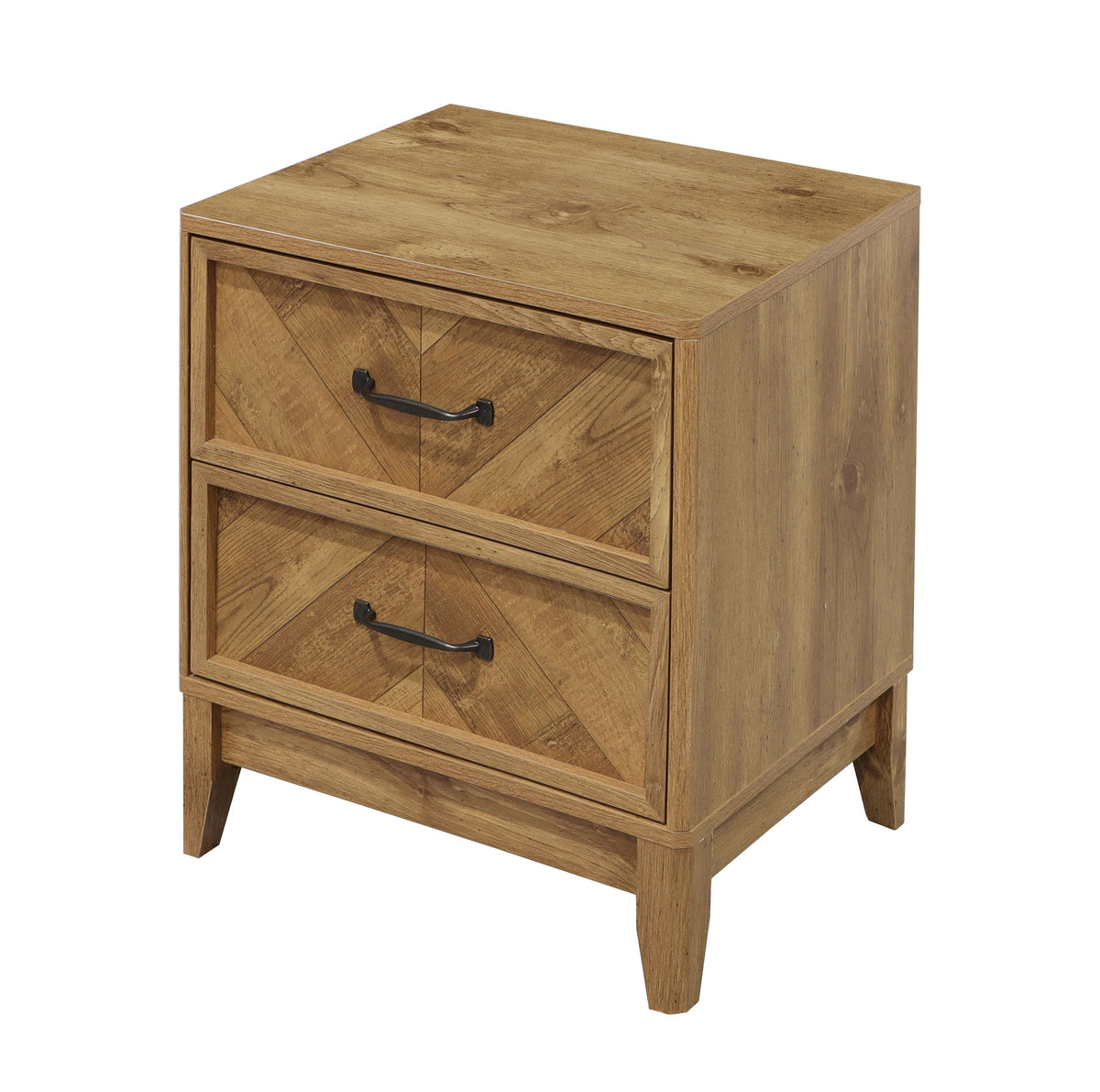 Harrington Herringbone 2 Drawer Bedside