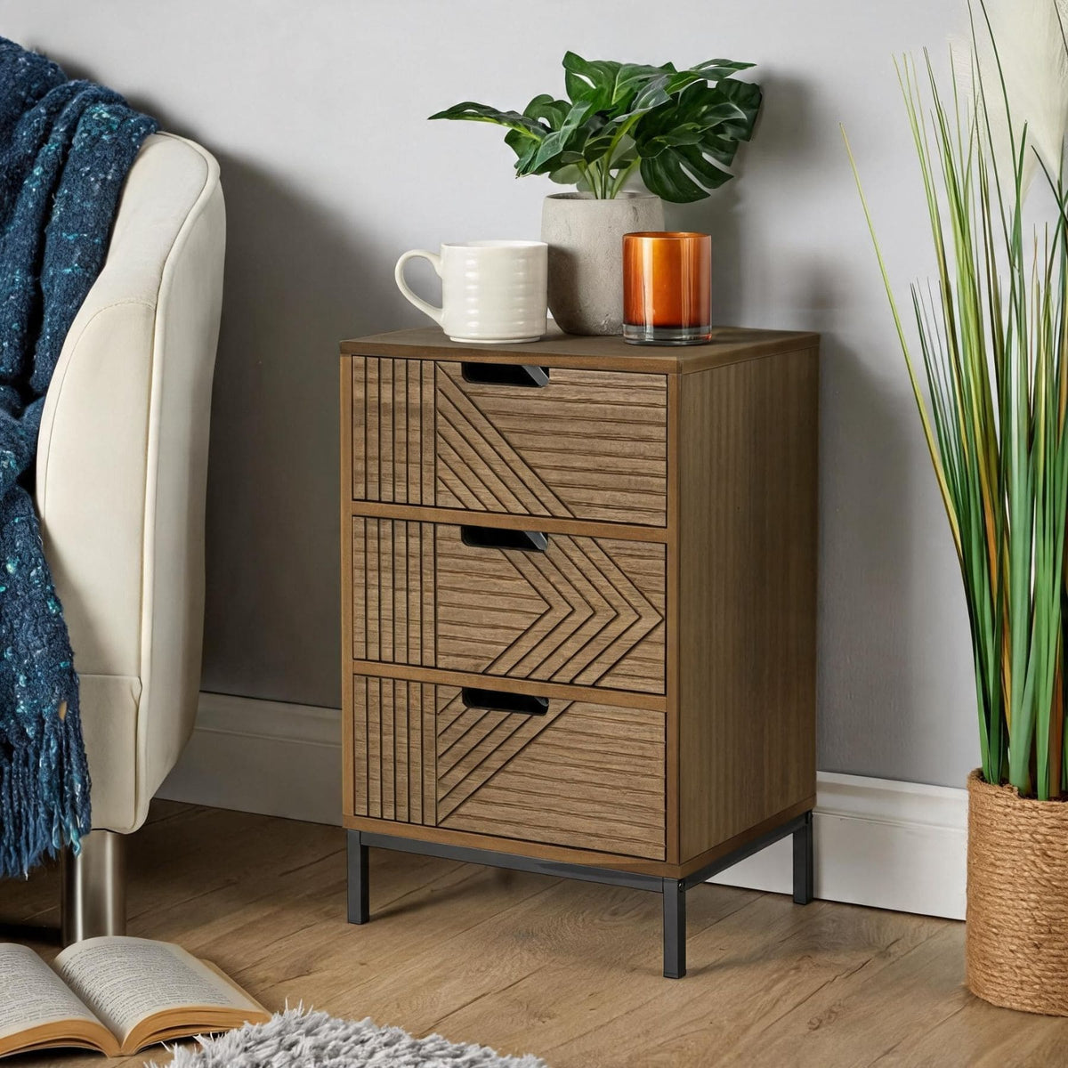 Mundesley 3 Drawer Bedside