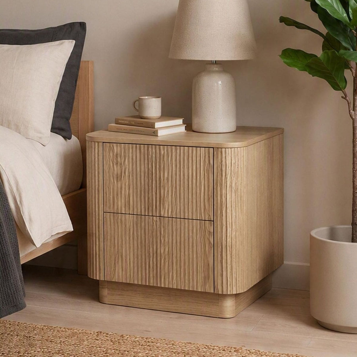 Winthorpe Oak Effect 2 Drawer Bedside