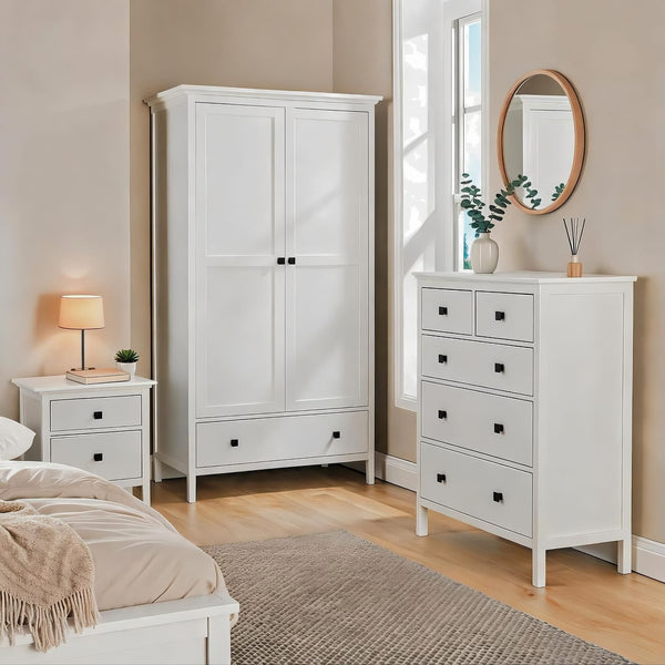 Bellevue White 2 Drawer Bedside