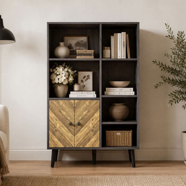 Dallas Herringbone 2 Door Compact Bookcase