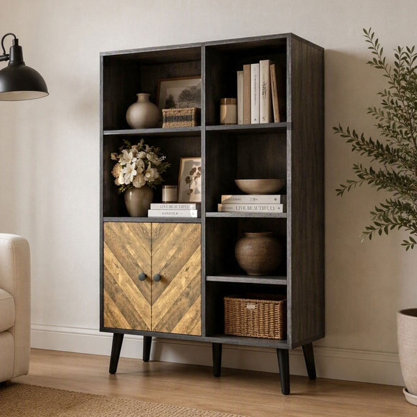 Dallas Herringbone 2 Door Compact Bookcase