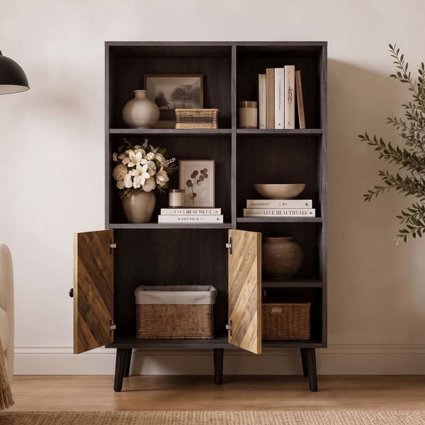 Dallas Herringbone 2 Door Compact Bookcase
