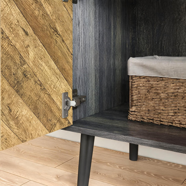Dallas Herringbone 2 Door Compact Bookcase